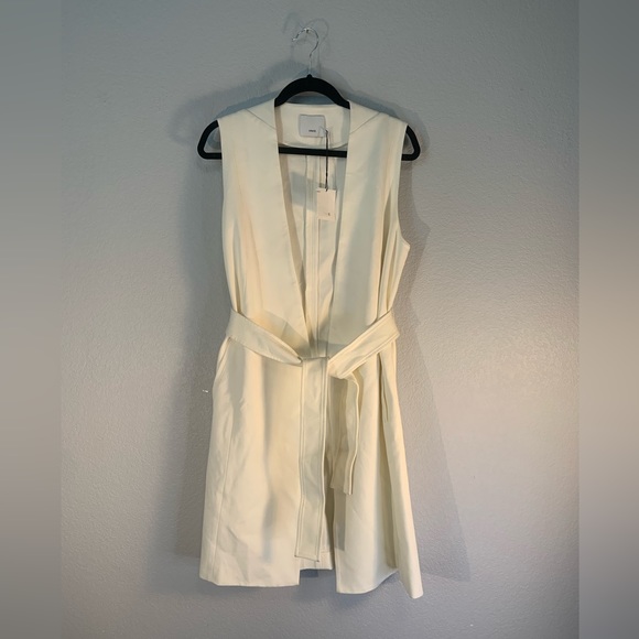 Vince Jackets & Blazers - VINCE Long White Vest Coat with Waist Belt & Pockets 🤍 Oversized/ Boxy Fit